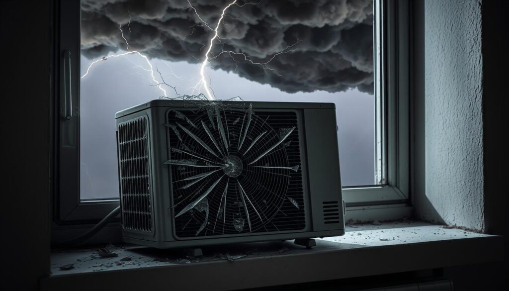 lightning strike damage to air conditioner